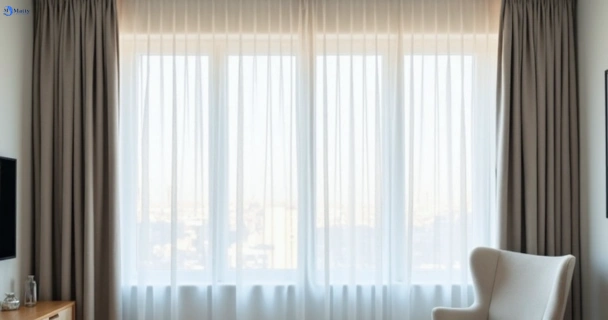 Freshly steam cleaned curtains in draper QLD